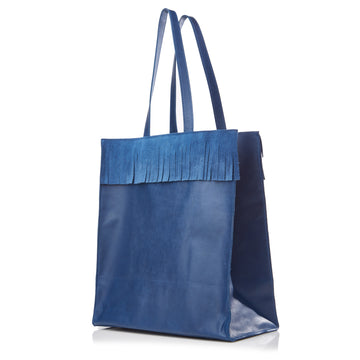 Merci Canvas Tote Shopping Bag Blue