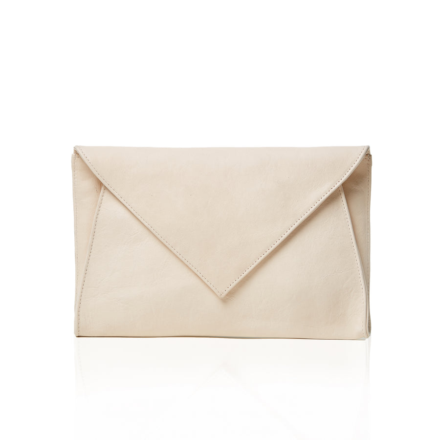 THE AVION ENVELOPE CLUTCH — NATURAL LEATHER — FINAL SALE