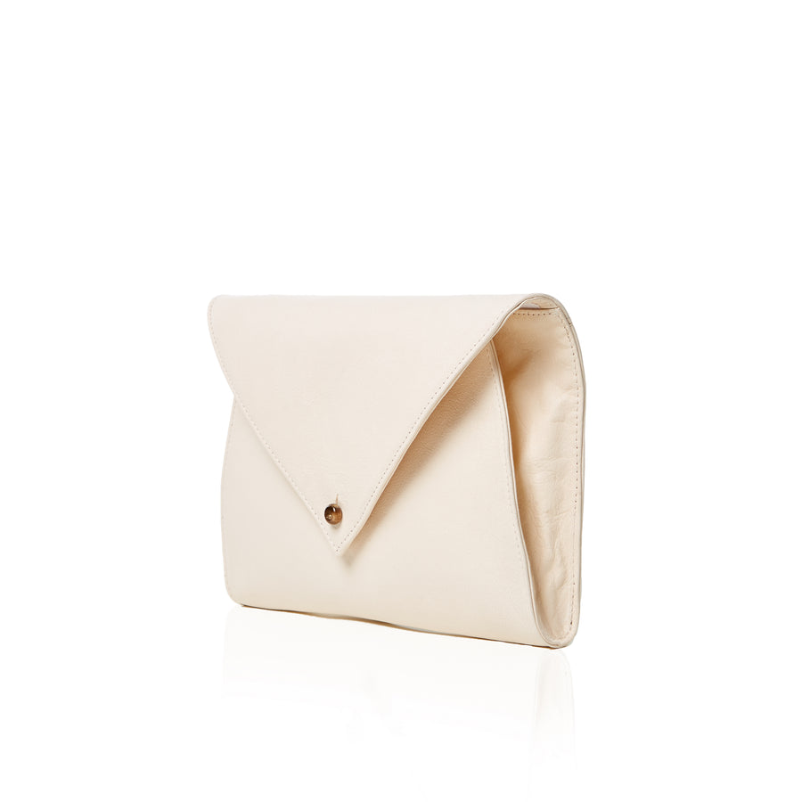 THE AVION ENVELOPE CLUTCH — NATURAL LEATHER — FINAL SALE