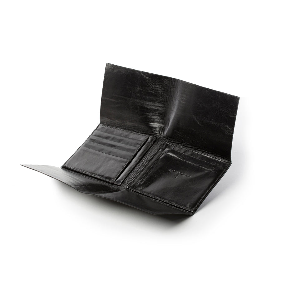 Marie Turnor | The Origami Wallet — Black Lizard-Embossed Leather 